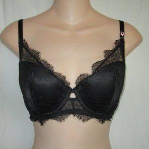 VICTORIA'S SECRET 32DD NWT Black Chantilly Lace Bra Plunge